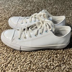 White patent leather converse sneakers women size 8 men’s size 6